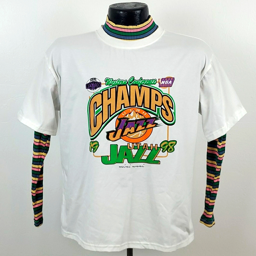 Vintage 1998 NBA Western Conference Jazz Utah Long Sleeve Women Size M Y2K